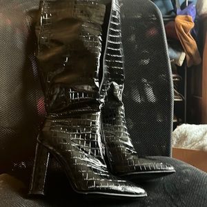 Brand new Black leather high boots